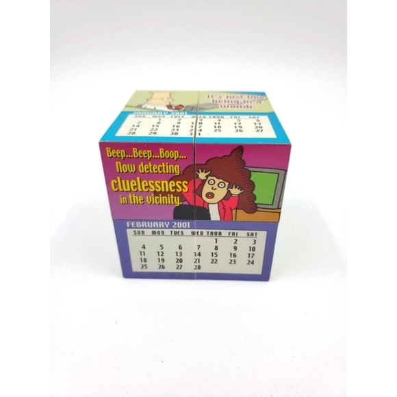 DILBERT Folding Cube Calendar 2001 Puzzle Block Comic Strip 3 X 3 - Picture 4 of 14